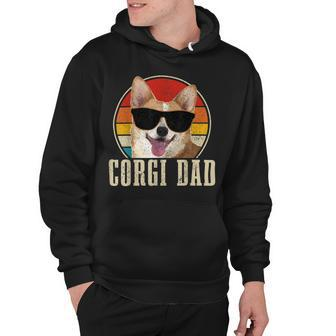 Corgi Dad Vintage Sunglasses Funny Corgi Dog Owner Hoodie - Seseable