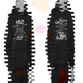 Crochet Because Murder Is Wrong Heart Yarn Funny Crochet Hoodie | Mazezy