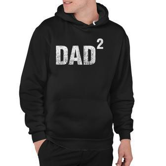 Dad Squared Two Kids Dad Distressed Hoodie | Mazezy