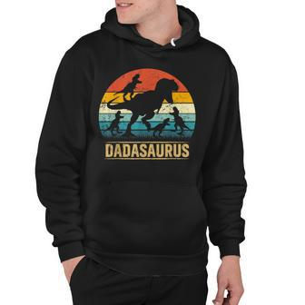 Dada Dinosaur T Rex Dadasaurus 4 Kids Fathers Day Hoodie - Seseable