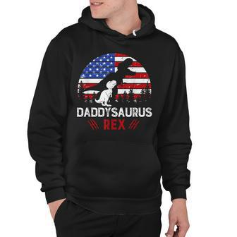 Dadasaurus Rex 4Th Of July Gifts Dinosaur Dad Us Flag T-Shir Hoodie - Seseable