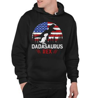 Daddysaurus Rex 4Th Of July Gifts Dinosaur Dad Us Flag T-Shi Hoodie - Seseable