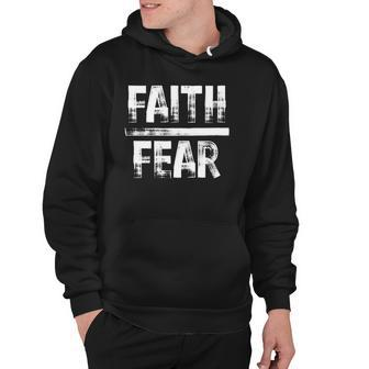 Distressed Faith Over Fear Believe In Him Hoodie | Mazezy