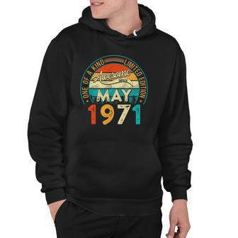 Distressed Vintage Awesome Since May 1971 51 Years Old Hoodie | Mazezy