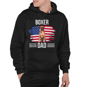 Dog Owner Us Flag 4Th Of July Fathers Day Boxer Dad Hoodie - Seseable