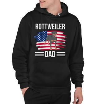 Dog Owner Us Flag 4Th Of July Fathers Day Rottweiler Dad Hoodie - Seseable