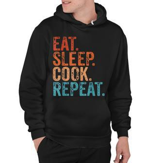 Eat Sleep Cook Repeat Cooking Chef Culinary Lunch Lady Funny Hoodie - Thegiftio UK