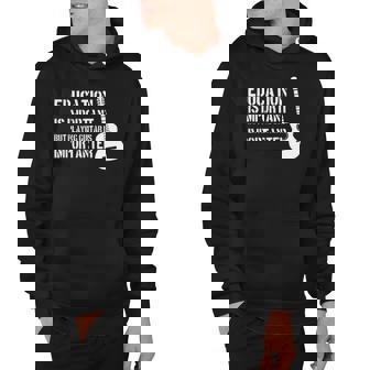 Education Important But Guitar Is Importanter Funny Guitar Hoodie | Mazezy