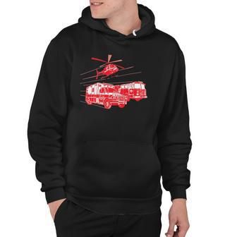 Ems Fire Rescue Truck Helicopter Cute Unique Gift Hoodie | Mazezy