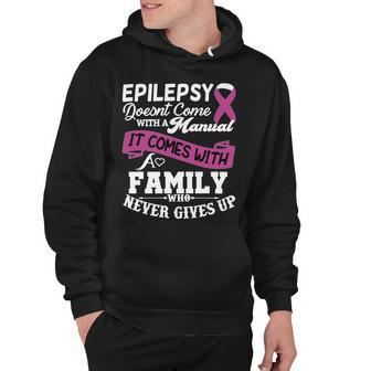 Epilepsy Doesnt Come With A Manual It Comes With A Family Who Never Gives Up Purple Ribbon Epilepsy Epilepsy Awareness Hoodie - Monsterry DE