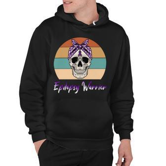 Epilepsy Warrior Skull Women Vintage Purple Ribbon Epilepsy Epilepsy Awareness V2 Hoodie | Favorety UK