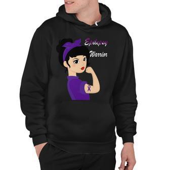 Epilepsy Warrior Strong Women Purple Ribbon Epilepsy Epilepsy Awareness V2 Hoodie | Favorety