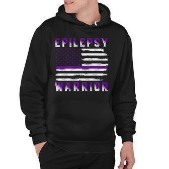 Epilepsy Warrior Usa Flag United States Flag Epilepsy Epilepsy Awareness Hoodie - Monsterry