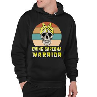 Ewings Sarcoma Warrior Skull Women Vintage Yellow Ribbon Ewings Sarcoma Ewings Sarcoma Awareness Hoodie - Monsterry UK