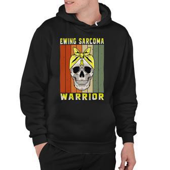 Ewings Sarcoma Warrior Skull Women Vintage Yellow Ribbon Ewings Sarcoma Ewings Sarcoma Awareness Hoodie | Favorety UK