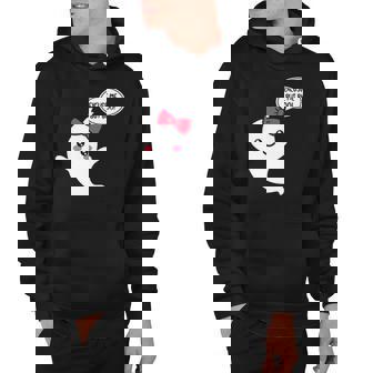 Excuse Me But Boo Funny Cute Ghost Halloween Boo Hoodie | Mazezy