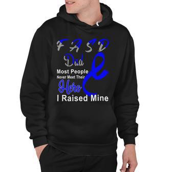 Fasd Dad Most People Never Meet Their Hero I Raised Mine Blue And Grey Ribbon Fetal Alcohol Spectrum Disorder Fetal Alcohol Spectrum Disorder Awareness Hoodie | Favorety UK