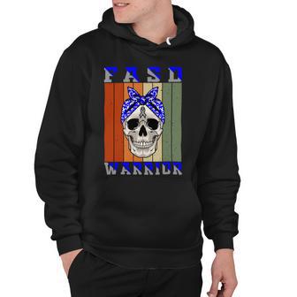 Fasd Warrior Skull Women Vintage Blue And Grey Ribbon Fetal Alcohol Spectrum Disorder Fetal Alcohol Spectrum Disorder Awareness Hoodie | Favorety CA