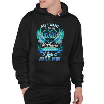 Father Grandpa All I Want Is For My Dad In Heaven 99 Family Dad Hoodie - Monsterry UK