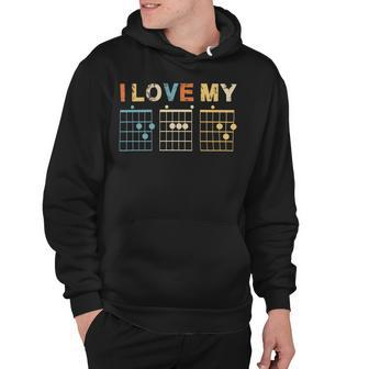 Father Grandpa Best Dad Ever Guitar Chords Musician Funny S Dayidea T 530 Family Dad Hoodie - Monsterry UK