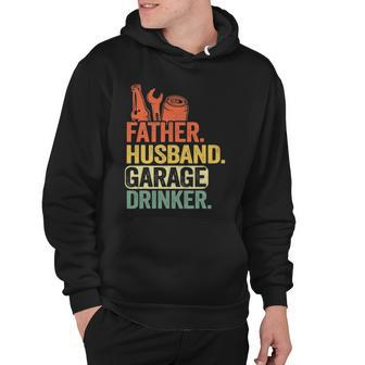 Father Husband Garage Drinker Vintage Mechanic Dad Handyman Hoodie | Mazezy