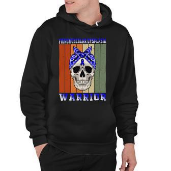 Fibromuscular Dysplasia Warrior Skull Women Vintage Blue Ribbon Fmd Fibromuscular Dysplasia Awareness Hoodie - Monsterry UK