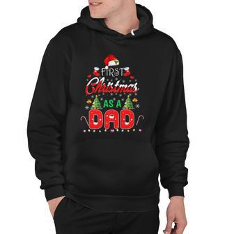 First Christmas As A Dad Santa Hat Ugly Xmas Hoodie | Mazezy