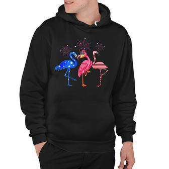 Flamingos Usa Flag 4Th Of July Independence Day Patriotic Hoodie - Seseable