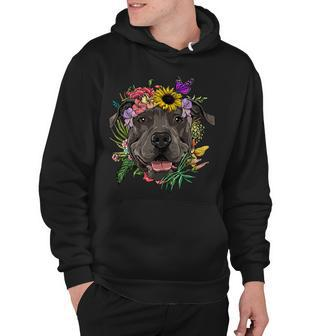Floral Pit Bull Dog Spring Nature Dog Lovers T-Shirt Hoodie - Seseable