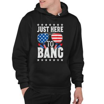 Fourth Of July 4Th Of July Im Just Here To Bang Patriotic Hoodie - Seseable