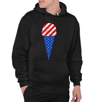 Fourth Of July American Flag Ice Cream Hoodie - Seseable