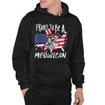 Fourth Of July Meowican Funny Cat American Independence Day Hoodie - Seseable