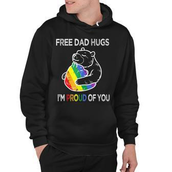 Free Dad Hugs Papa Bear Lgbtq Gay Pride Fathers Day V2 Hoodie - Thegiftio UK