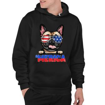 French Bulldog Frenchie Merica Wear Sunglasses 4Th Of July Hoodie - Seseable