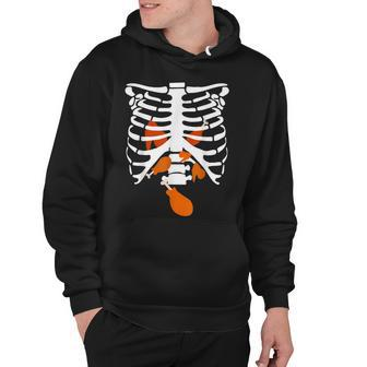 Fried Chicken Funny Skeleton Rib Cage X-Ray Spooky Halloween Hoodie - Seseable