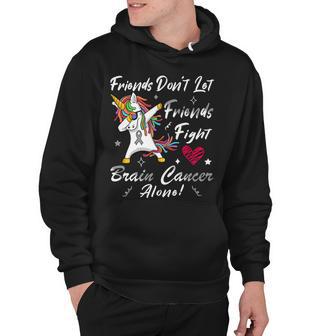 Friends Dont Let Friends Fight Brain Cancer Alone Unicorn Grey Ribbon Brain Cancer Brain Cancer Awareness V2 Hoodie | Favorety