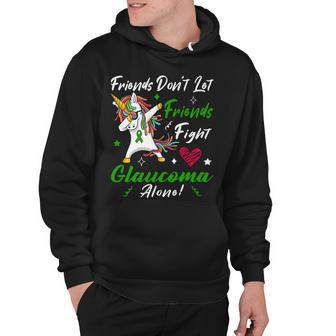 Friends Dont Let Friends Fight Glaucoma Alone Unicorn Green Ribbon Glaucoma Glaucoma Awareness Hoodie | Favorety UK