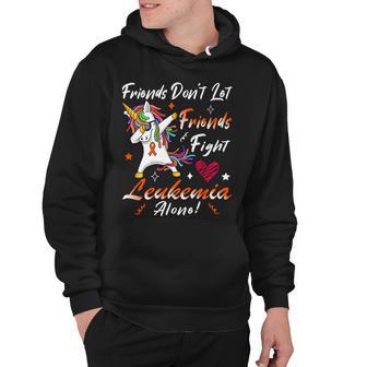 Friends Dont Let Friends Fight Leukemia Alone Unicorn Orange Ribbon Leukemia Leukemia Awareness Hoodie | Favorety CA