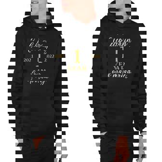 Funny 1 Year Of Marriage 2021 1St Wedding Anniversary Hoodie | Mazezy