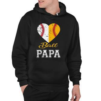 Funny Baseball Papa Ball Papa Softball Gifts Men Hoodie | Mazezy