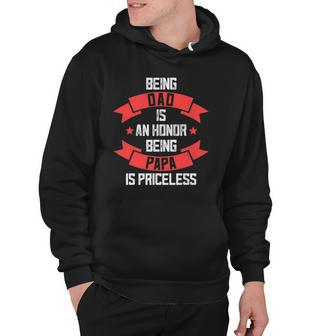 Funny Fathers Day Grandpa Being Papa Is Priceless Fun Hoodie | Mazezy