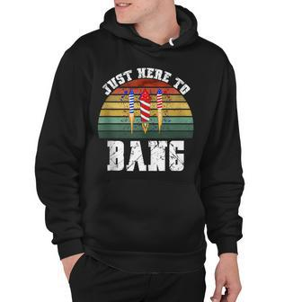 Funny Fireworks Patriotic 4Th Of July Just Here To Bang Hoodie - Seseable