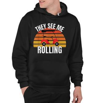 Funny Golf They See Me Rolling Golf Cart Hoodie - Seseable