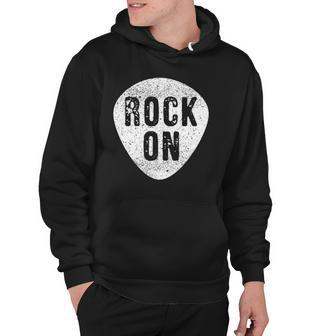 Funny Guitarist Guitar Pick Rock On Music Band Hoodie | Mazezy