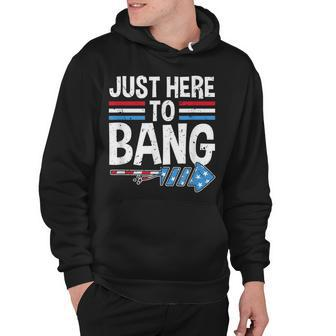 Funny Im Just Here To Bang 4Th Of July Patriotic Hoodie - Seseable