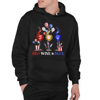Funny Wine Glasses 4Th Of July Red White And Blue Firework Hoodie - Seseable