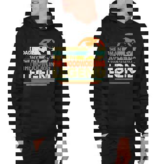 Funny Woodworking Dad Man Myth Legend Father Vintage Hoodie - Thegiftio UK