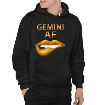 Gemini Af Gold Sexy Lip Birthday Gift Hoodie | Mazezy