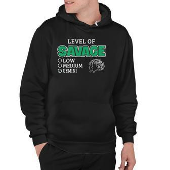 Gemini Zodiac Sign Level Of Savage Funny Quote Hoodie | Mazezy