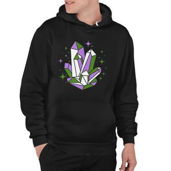 Genderqueer Pride Crystals Nonbinary Gift Hoodie | Mazezy
